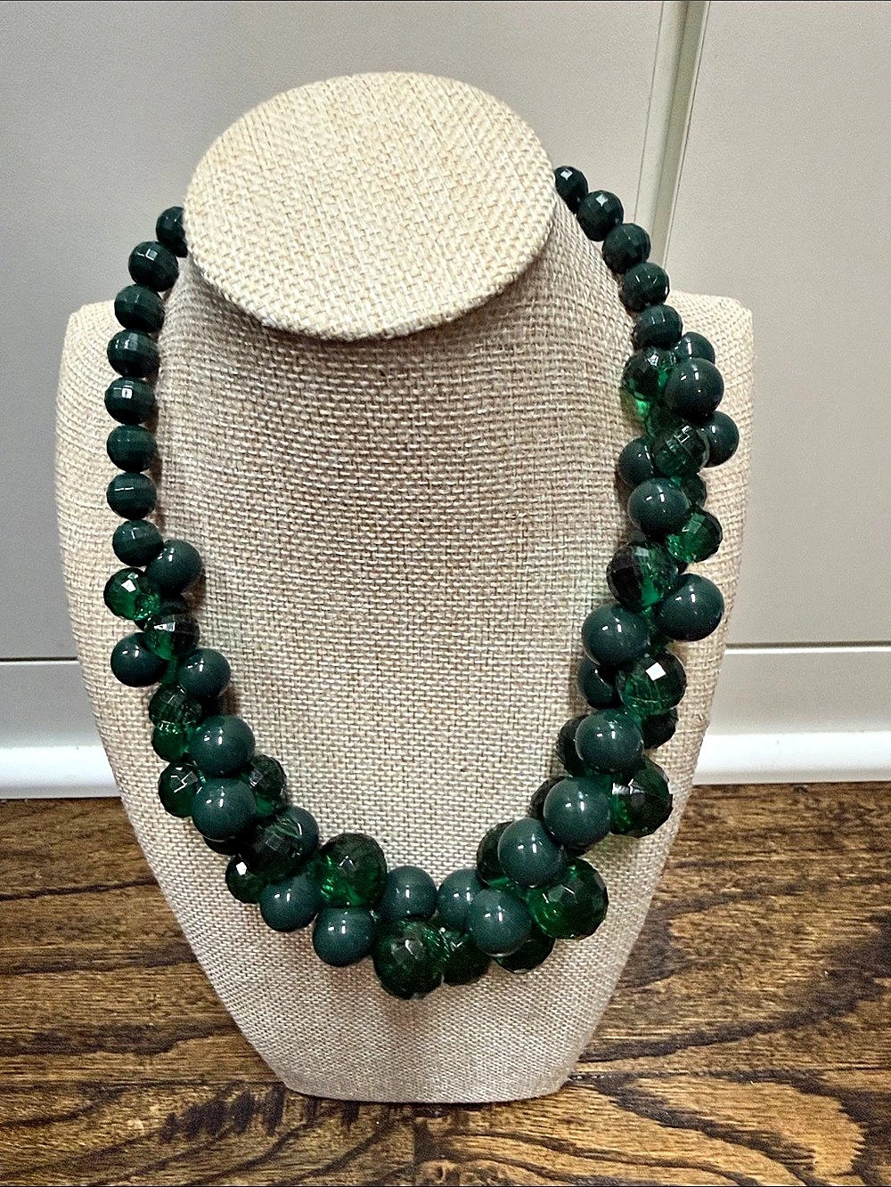 Green Beaded Statement Necklace